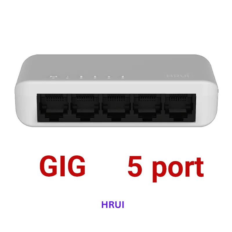 سوئیچ شبکه گیگابیتی ۵ پورت +HR-SWG0050 برند HRUI