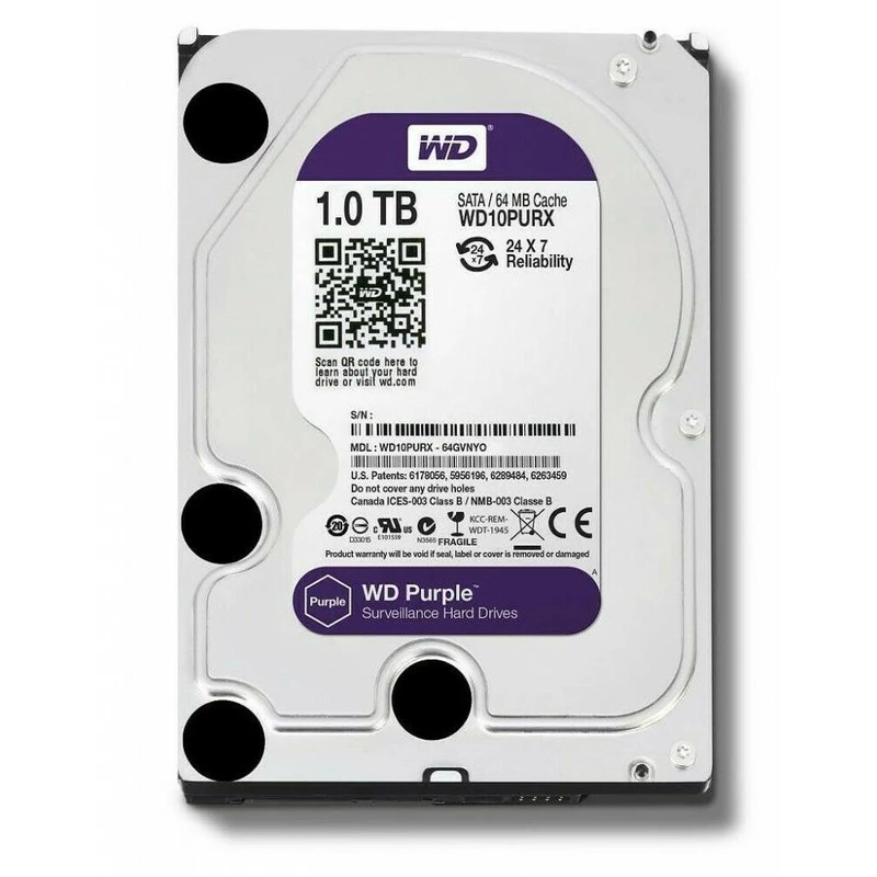 هارد اینترنال ۱ ترابایت وسترن دیجیتال سری بنفش (WD Purple 1TB)